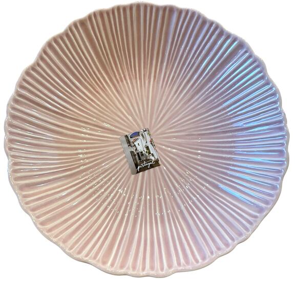 Gorgeous Pink Fluted Nesting Serving Bowls Set of 3 LARGE Made In Portugal New - Picture 15 of 16